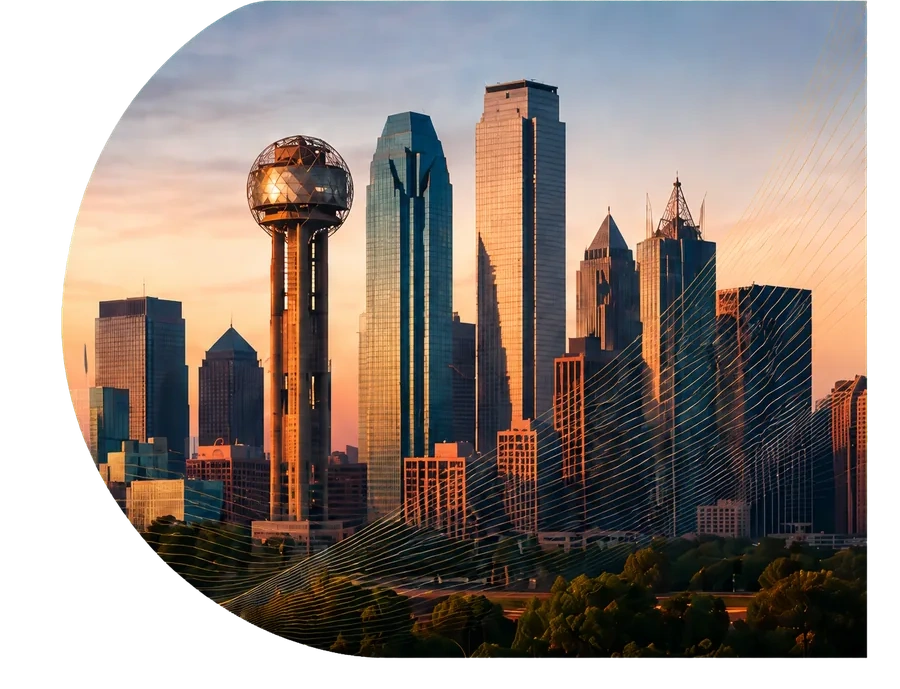 Dallas, Texas skyline at sunset, host city of the Dental Leaders Summit